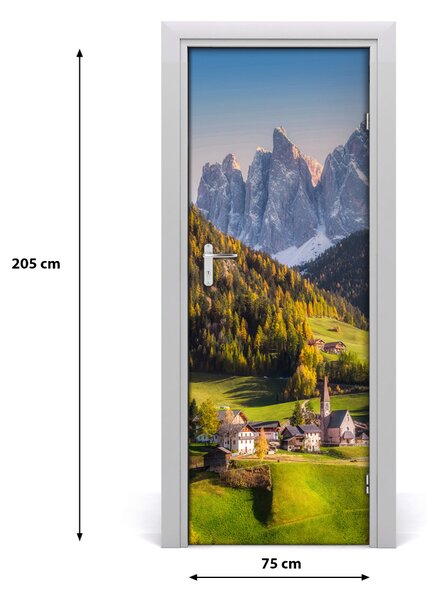 Fototapeta dvere samolepiace mestečko v horách 75x205 cm