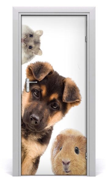 Samolepiace fototapety na dvere domáce zvieratá 85x205 cm