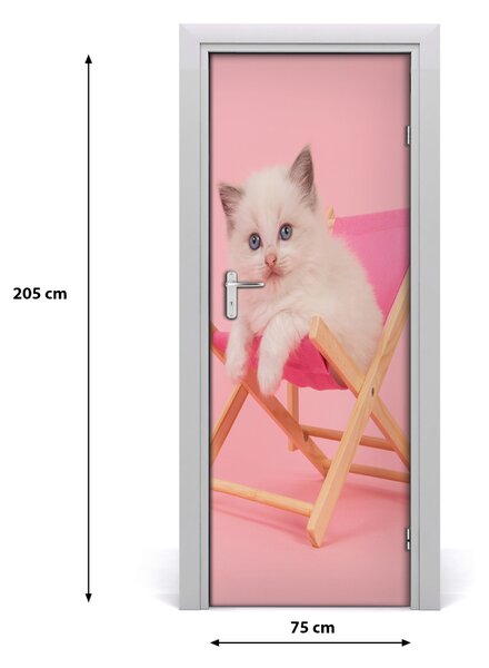 Samolepiace fototapety na dvere Mačka na lehátku 75x205 cm
