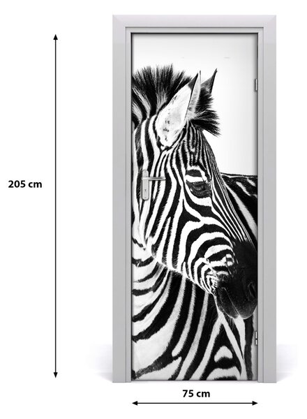 Samolepiace fototapety na dvere Zebra v snehu 75x205 cm