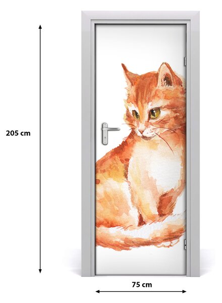 Samolepiace fototapety na dvere červená mačka 75x205 cm
