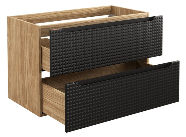 Comad Závesná skrinka Luxor Black so zápustným umývadlom 70 cm čierna