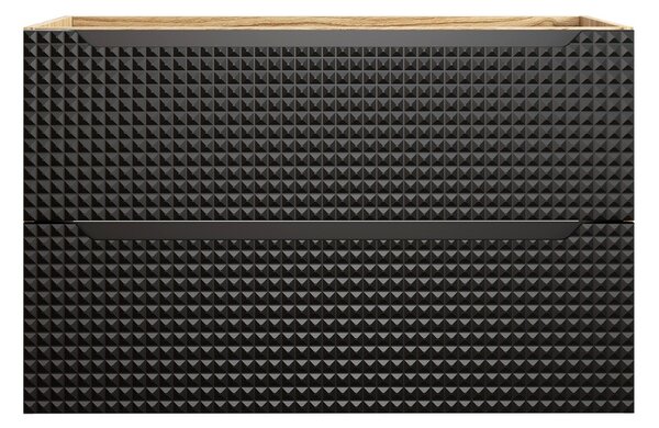 Comad Závesná skrinka Luxor Black so zápustným umývadlom 70 cm čierna