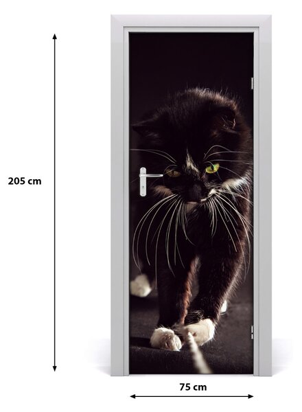 Samolepiace fototapety na dvere čierna mačka 75x205 cm