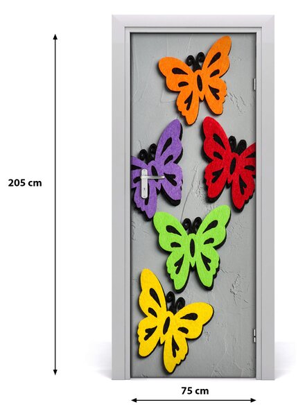 Samolepiace fototapety na dvere farební motýle 75x205 cm