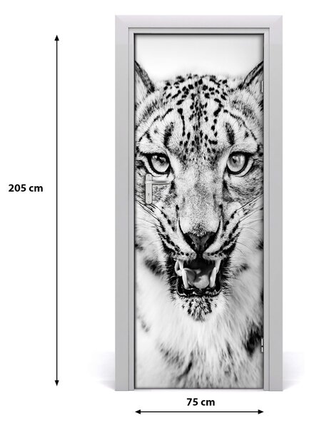 Samolepiace fototapety na dvere snežný leopard 75x205 cm