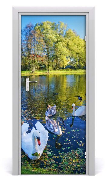 Samolepiace fototapety na dvere Labute na jazere 85x205 cm
