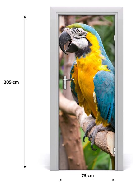 Samolepiace fototapety na dvere papagáj ara 75x205 cm