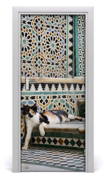 Samolepiace fototapety na dvere Mačka v Maroku 85x205 cm