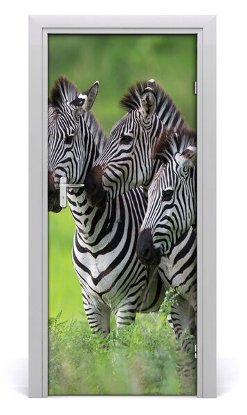 Samolepiace fototapety na dvere tri zebry 85x205 cm