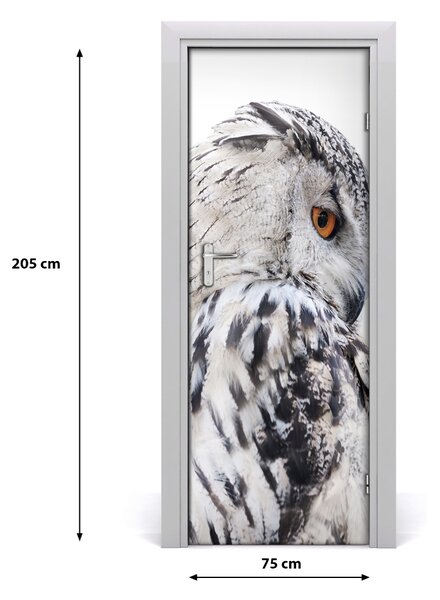 Samolepiace fototapety na dvere biela sova 75x205 cm
