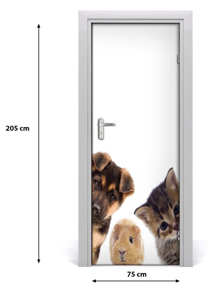 Samolepiace fototapety na dvere domáce zvieratá 75x205 cm