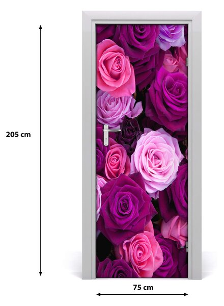 Fototapeta na dvere ružové ruže 75x205 cm