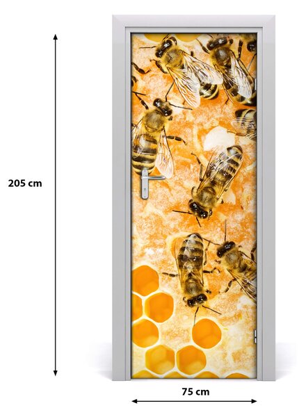 Samolepiace fototapety na dvere pracujúci včely 75x205 cm