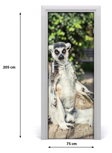 Samolepiace fototapety na dvere lemur 75x205 cm