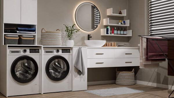 TP Living Kúpeľňová skrinka nad práčku Pola 95 cm biela