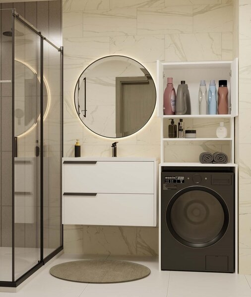 TP Living Kúpeľňová skrinka nad práčku POLA MULTI biela