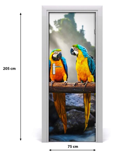 Samolepiace fototapety na dvere papagáj ara 75x205 cm