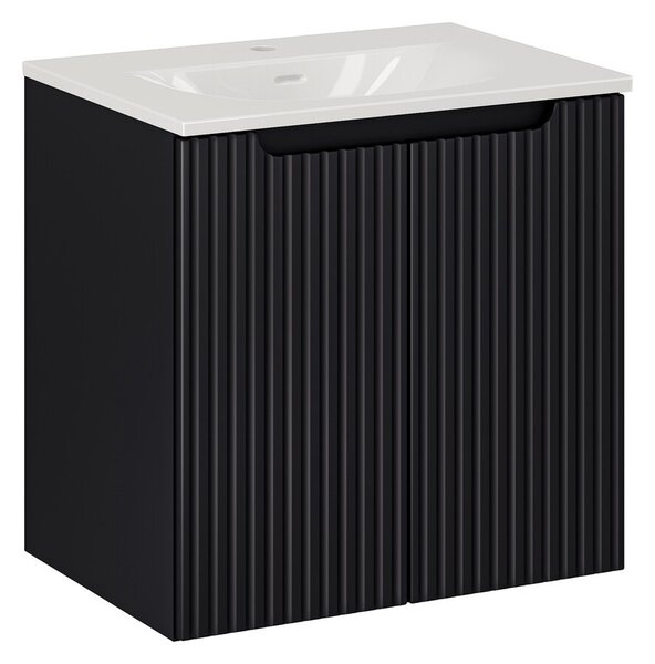 Comad Kúpeľňová skrinka Nova Black I Sky so zápustným umývadlom 60 cm čierna/biela