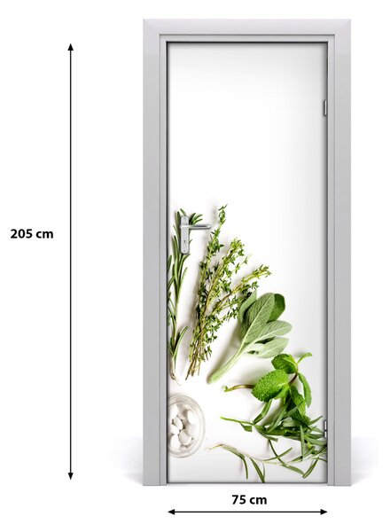 Fototapeta na dvere bylinky 75x205 cm