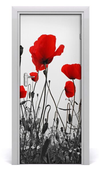 Fototapeta na dvere poľné mak 85x205 cm