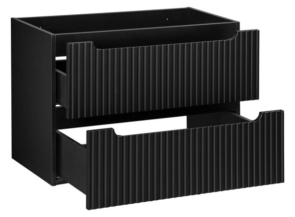 Comad Závesná skrinka pod umývadlo Nova Black I s doskou 80 cm čierna/dub coast evoke