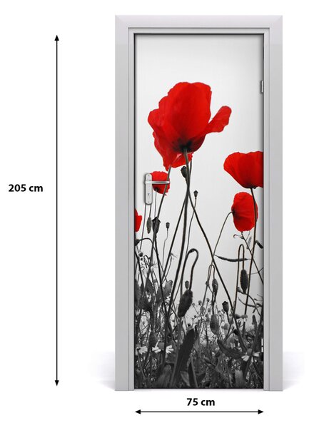 Fototapeta na dvere poľné mak 75x205 cm
