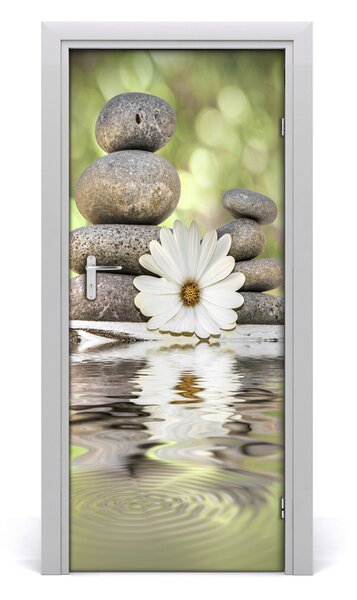Fototapeta na dvere Kamene a kvety 85x205 cm