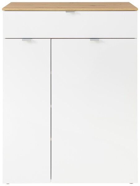 SKRINKA NA TOPÁNKY, biela, dub artisan, 78/103/38 cm - Online Only drobný nábytok, Online Only