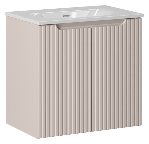 Comad Kúpeľňová skrinka Nova Cashmere I Sky so zápustným umývadlom 60 cm kašmírová/biela