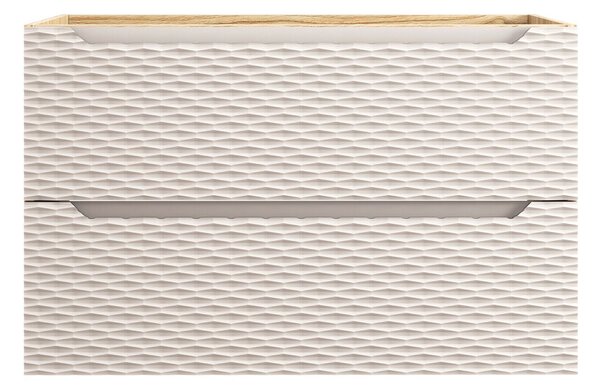 Comad Kúpeľňová skrinka Ocean Beige II s doskou a umývadlom 90 cm béžová/dub olejovaný