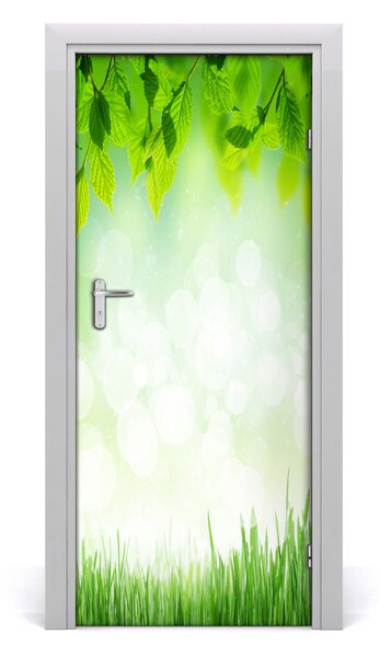 Fototapeta na dvere lístie tráva 85x205 cm