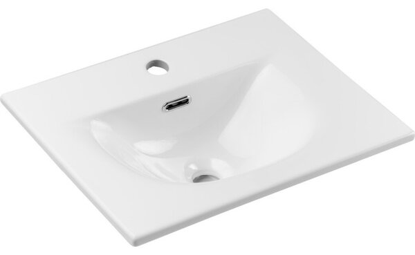 Comad Závesná skrinka Nova Black I so zápustným umývadlom 50 cm čierna/biela