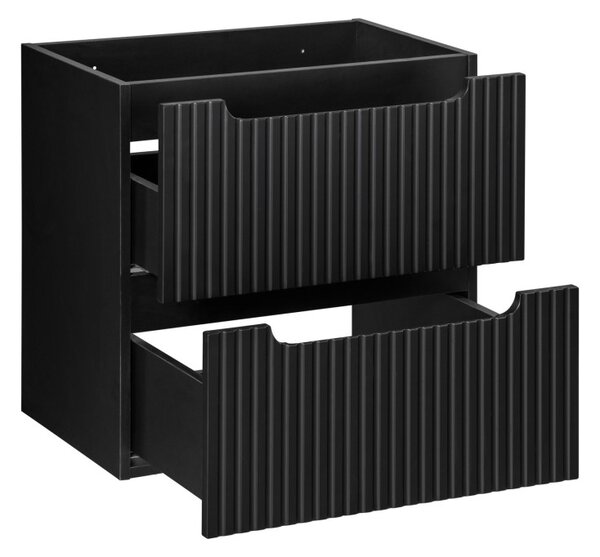 Comad Závesná skrinka Nova Black I so zápustným umývadlom 50 cm čierna/biela