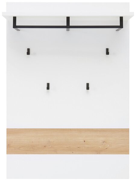 VEŠIAKOVÝ PANEL, biela, dub artisan, 80/118/30 cm Voleo - Vešiakové steny, Online Only