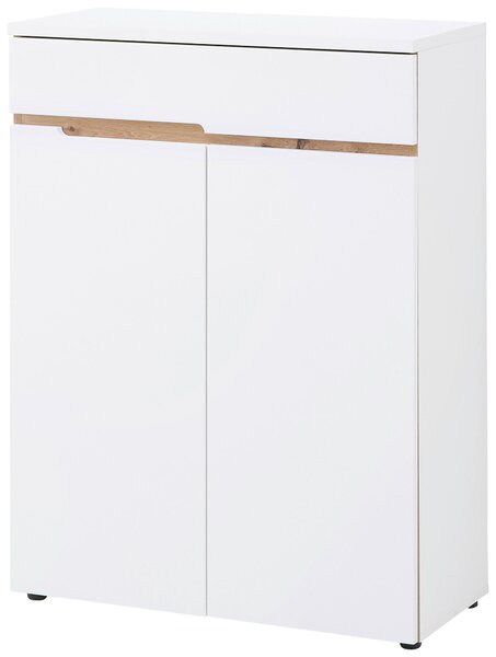 SKRINKA NA TOPÁNKY, biela, dub artisan, 80/107/38 cm Voleo - Online Only drobný nábytok, Online Only