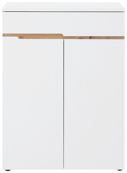 SKRINKA NA TOPÁNKY, biela, dub artisan, 80/107/38 cm Voleo - Online Only drobný nábytok, Online Only
