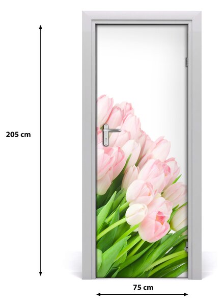 Fototapeta na dvere ružové tulipány 75x205 cm