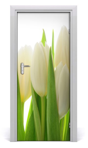 Fototapeta na dvere biele tulipány 85x205 cm