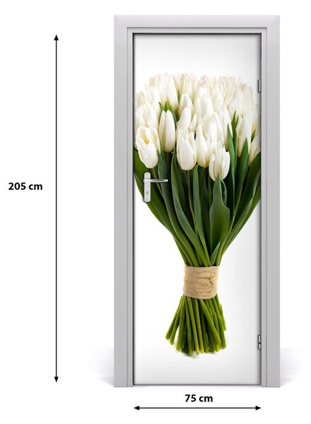 Fototapeta na dvere biele tulipány 75x205 cm