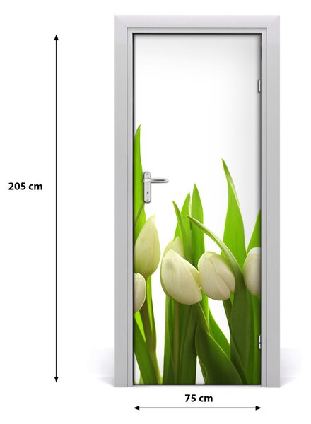 Fototapeta na dvere biele tulipány 75x205 cm