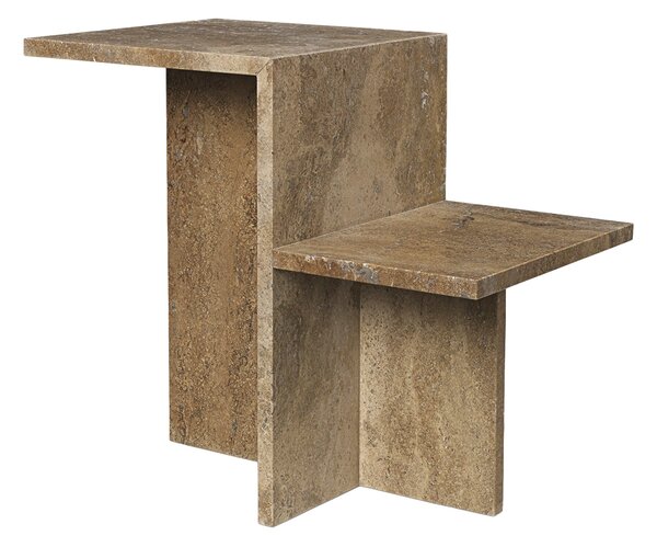 Odkladací stolík Distinct, Dark Brown Travertine – Ferm Living
