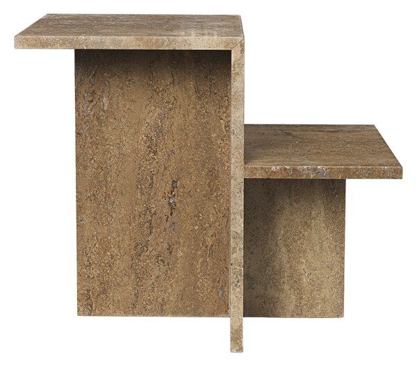 Odkladací stolík Distinct, Dark Brown Travertine – Ferm Living