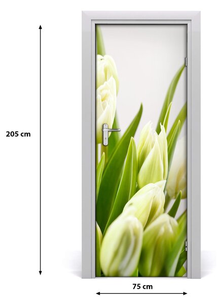 Fototapeta na dvere biele tulipány 75x205 cm