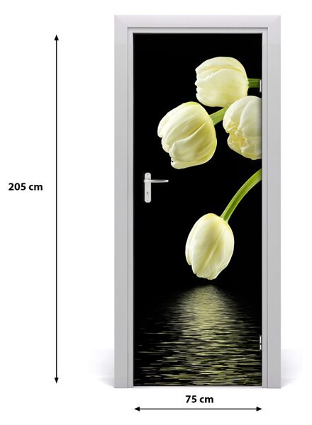Fototapeta samolepiace biele tulipány 75x205 cm