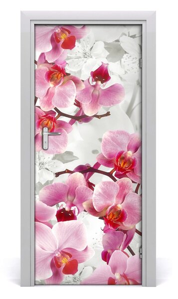 Fototapeta na dvere ružová orchidea 85x205 cm
