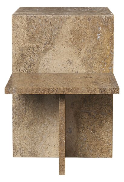 Odkladací stolík Distinct, Dark Brown Travertine – Ferm Living