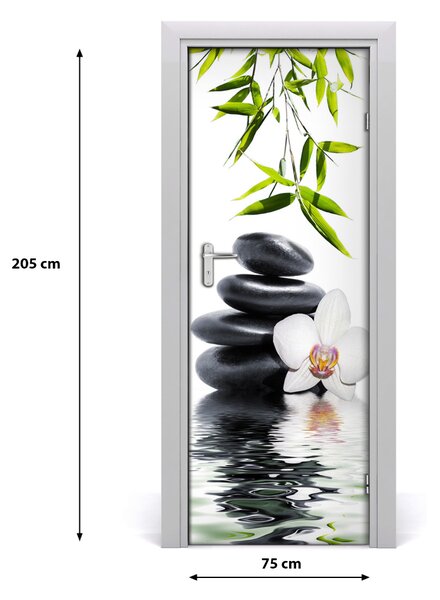 Fototapeta samolepiace Orchidea a kamene 75x205 cm