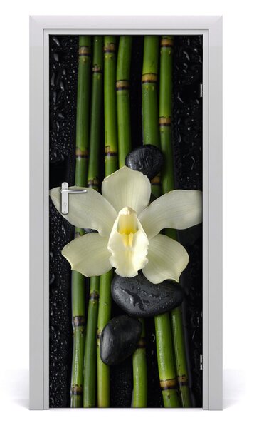 Fototapeta samolepiace Orchidea a bambus 85x205 cm