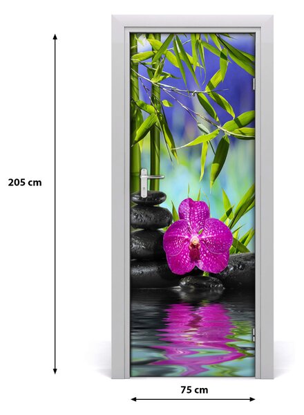 Fototapeta samolepiace Orchidea a bambus 75x205 cm